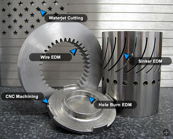 MILCO Wire EDM's diverse capabilities include Wire EDM, Sinker EDM, Small Hole EDM, Waterjet Cutting and CNC Machining, in Orange County, Southern California